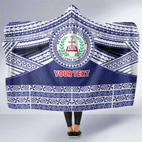 Personalised Tonga Sia'atoutai Theological College Hooded Blanket Polynesian Ngatu Tribal LT9 One Size Blue - Polynesian Pride
