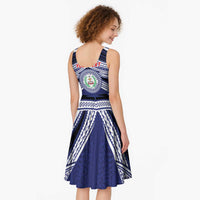 Personalised Tonga Sia'atoutai Theological College Midi Dress Polynesian Ngatu Tribal - Polynesian Pride