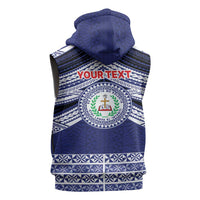 Personalised Tonga Sia'atoutai Theological College Sleeveless Zip Hoodie Polynesian Ngatu Tribal - Polynesian Pride