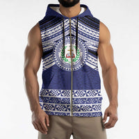 Personalised Tonga Sia'atoutai Theological College Sleeveless Zip Hoodie Polynesian Ngatu Tribal - Polynesian Pride