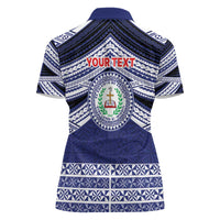 Personalised Tonga Sia'atoutai Theological College Women Polo Shirt Polynesian Ngatu Tribal