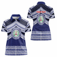 Personalised Tonga Sia'atoutai Theological College Women Polo Shirt Polynesian Ngatu Tribal