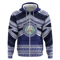 Personalised Tonga Sia'atoutai Theological College Zip Hoodie Polynesian Ngatu Tribal