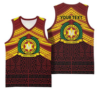 Personalised Tonga Vava'u High School Basketball Jersey Polynesian Ngatu Tribal LT9 - Polynesian Pride