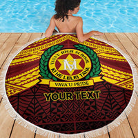Personalised Tonga Vava'u High School Beach Blanket Polynesian Ngatu Tribal LT9 - Polynesian Pride