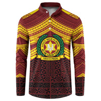 Personalised Tonga Vava'u High School Button Sweatshirt Polynesian Ngatu Tribal LT9 Red - Polynesian Pride