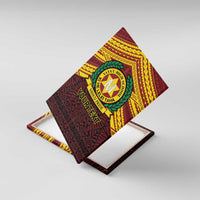 Personalised Tonga Vava'u High School Canvas Wall Art Polynesian Ngatu Tribal LT9 With Frame Red - Polynesian Pride