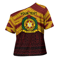 Personalised Tonga Vava'u High School Cross Shoulder Shirt Polynesian Ngatu Tribal LT9 - Polynesian Pride