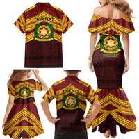 Personalised Tonga Vava'u High School Family Matching Mermaid Dress and Hawaiian Shirt Polynesian Ngatu Tribal