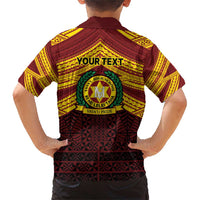 Personalised Tonga Vava'u High School Family Matching Short Sleeve Bodycon Dress and Hawaiian Shirt Polynesian Ngatu Tribal