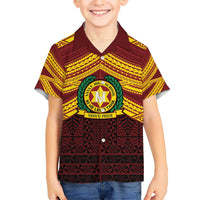 Personalised Tonga Vava'u High School Kid Hawaiian Shirt Polynesian Ngatu Tribal LT9 Kid Red - Polynesian Pride