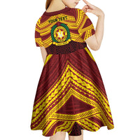 Personalised Tonga Vava'u High School Kid Short Sleeve Dress Polynesian Ngatu Tribal LT9 - Polynesian Pride