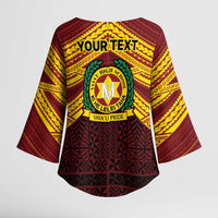 Personalised Tonga Vava'u High School Kimono Sleeve Blouse Polynesian Ngatu Tribal LT9 - Polynesian Pride