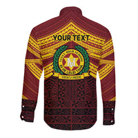 Personalised Tonga Vava'u High School Long Sleeve Button Shirt Polynesian Ngatu Tribal LT9 - Polynesian Pride