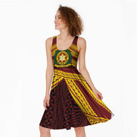 Personalised Tonga Vava'u High School Midi Dress Polynesian Ngatu Tribal - Polynesian Pride