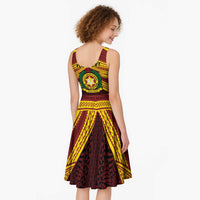 Personalised Tonga Vava'u High School Midi Dress Polynesian Ngatu Tribal - Polynesian Pride