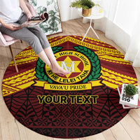Personalised Tonga Vava'u High School Round Carpet Polynesian Ngatu Tribal