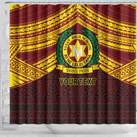 Personalised Tonga Vava'u High School Shower Curtain Polynesian Ngatu Tribal