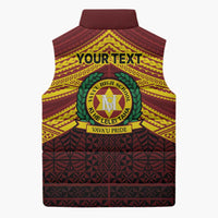 Personalised Tonga Vava'u High School Sleeveless Puffer Jacket Polynesian Ngatu Tribal LT9 - Polynesian Pride