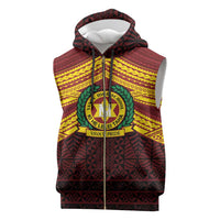 Personalised Tonga Vava'u High School Sleeveless Zip Hoodie Polynesian Ngatu Tribal - Polynesian Pride