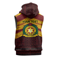 Personalised Tonga Vava'u High School Sleeveless Zip Hoodie Polynesian Ngatu Tribal LT9 - Polynesian Pride