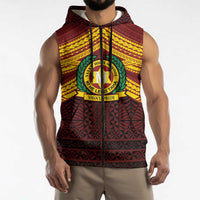 Personalised Tonga Vava'u High School Sleeveless Zip Hoodie Polynesian Ngatu Tribal LT9 - Polynesian Pride