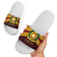 Personalised Tonga Vava'u High School Slide Sandals Polynesian Ngatu Tribal - Polynesian Pride