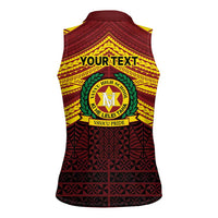 Personalised Tonga Vava'u High School Women Sleeveless Polo Shirt Polynesian Ngatu Tribal