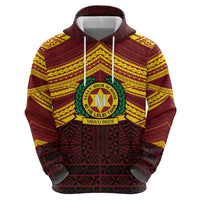 Personalised Tonga Vava'u High School Zip Hoodie Polynesian Ngatu Tribal