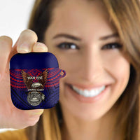 American Samoa Brave Eagle Personalized AirPods Case National Flag Color LT9 Blue - Polynesian Pride