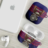 American Samoa Brave Eagle Personalized AirPods Case National Flag Color LT9 - Polynesian Pride