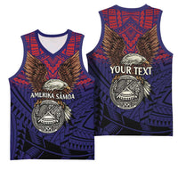 American Samoa Brave Eagle Personalized Basketball Jersey National Flag Color - Polynesian Pride