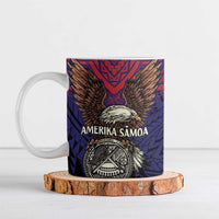 American Samoa Brave Eagle Personalized Ceramic Mug National Flag Color LT9 Blue - Polynesian Pride