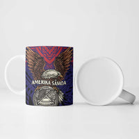 American Samoa Brave Eagle Personalized Ceramic Mug National Flag Color LT9 - Polynesian Pride