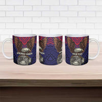 American Samoa Brave Eagle Personalized Ceramic Mug National Flag Color LT9 - Polynesian Pride