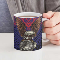 American Samoa Brave Eagle Personalized Ceramic Mug National Flag Color LT9 - Polynesian Pride