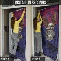 American Samoa Brave Eagle Personalized Door Cover National Flag Color - Polynesian Pride