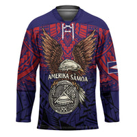 American Samoa Brave Eagle Personalized Hockey Jersey National Flag Color LT9 Unisex Blue - Polynesian Pride