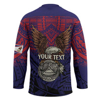 American Samoa Brave Eagle Personalized Hockey Jersey National Flag Color LT9 - Polynesian Pride