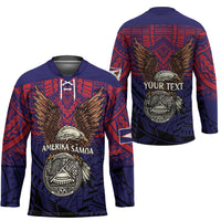 American Samoa Brave Eagle Personalized Hockey Jersey National Flag Color LT9 - Polynesian Pride