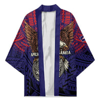 American Samoa Brave Eagle Personalized Kimono National Flag Color LT9 Unisex Blue - Polynesian Pride