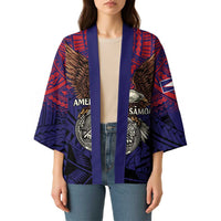 American Samoa Brave Eagle Personalized Kimono National Flag Color LT9 - Polynesian Pride