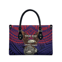 American Samoa Brave Eagle Personalized Leather Bag National Flag Color - Polynesian Pride