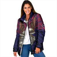 American Samoa Brave Eagle Personalized Padded Jacket National Flag Color - Polynesian Pride
