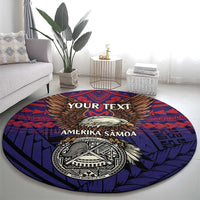 American Samoa Brave Eagle Personalized Round Carpet National Flag Color