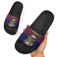 American Samoa Brave Eagle Personalized Slide Sandals National Flag Color - Polynesian Pride
