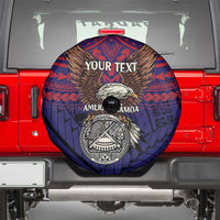 American Samoa Brave Eagle Personalized Spare Tire Cover National Flag Color