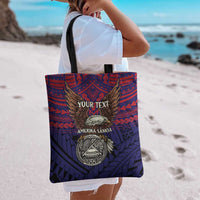 American Samoa Brave Eagle Personalized Tote Bag National Flag Color LT9 - Polynesian Pride
