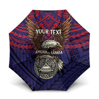 American Samoa Brave Eagle Personalized Umbrella National Flag Color LT9 One Size Folded 11.42 inch Opened Diameter 37.4 inch Blue - Polynesian Pride