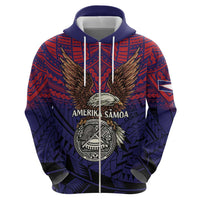 American Samoa Brave Eagle Personalized Zip Hoodie National Flag Color